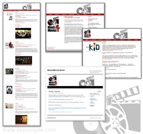 Anja Coyne - web design - music4movies